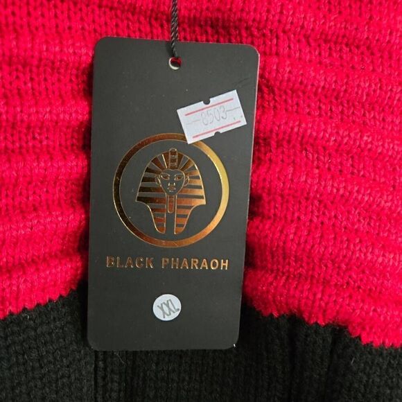 Black Pharaoh Wool Blend Sweater Cardigan Mens XXL NWT Red Black - Picture 5 of 11